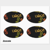 Live Life Large Word Art Print Ovale Sticker (Vel)