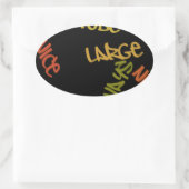Live Life Large Word Art Print Ovale Sticker (Tas)
