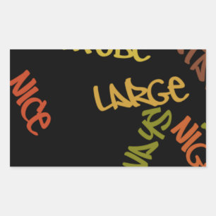 Live Life Large Word Art Print Rechthoekige Sticker