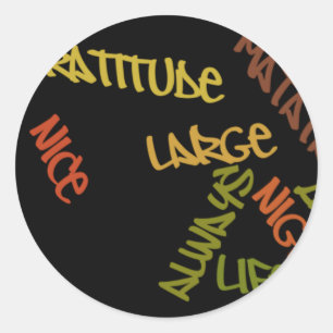 Live Life Large Word Art Print Ronde Sticker