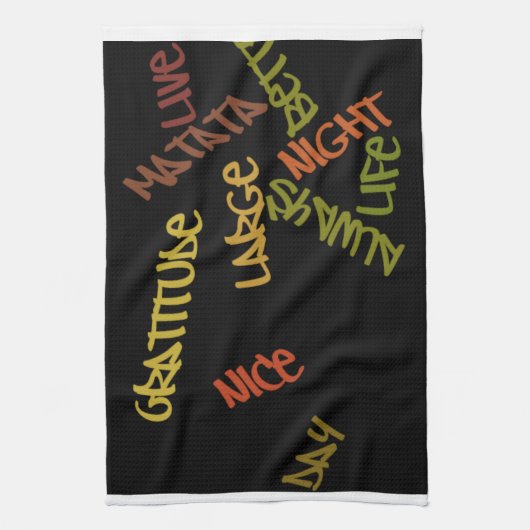 Live Life Large Word Art Print Theedoek (Verticaal)