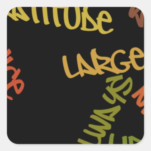 Live Life Large Word Art Print Vierkante Sticker (Voorkant)