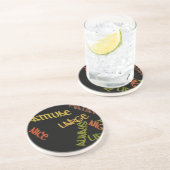 Live Life Large Word Art Print Zandsteen Onderzetter (Zijkant)