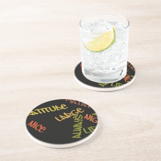 Live Life Large Word Art Print Zandsteen Onderzetter (Zijkant)