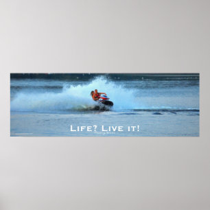 Live Life Motivatie Jet-ski Summer Sports Art Poster
