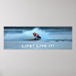 Live Life Motivatie Jet-ski Summer Sports Art Poster