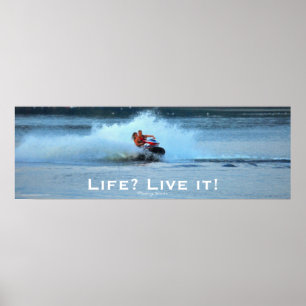 Live Life Motivatie Jet-ski Summer Sports Art Poster
