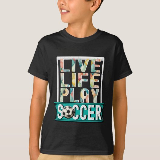 Live Life Play Voetbal, Football Fan Goalie Modern T-shirt (Voorkant)
