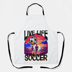 Live Life Speel Voetbal, Sport Vader Zoon Koken Schort