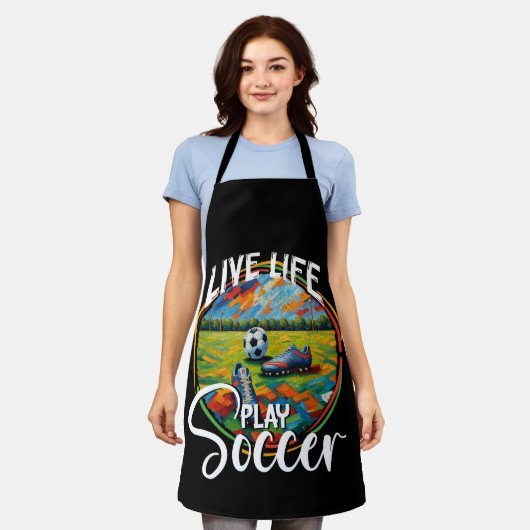 Live Life Speel Voetbal, Voetbal Team Stadium Schort (Gedragen)