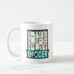 Live Life Speel Voetbal, Voetbalspeler Goalie Koffiemok