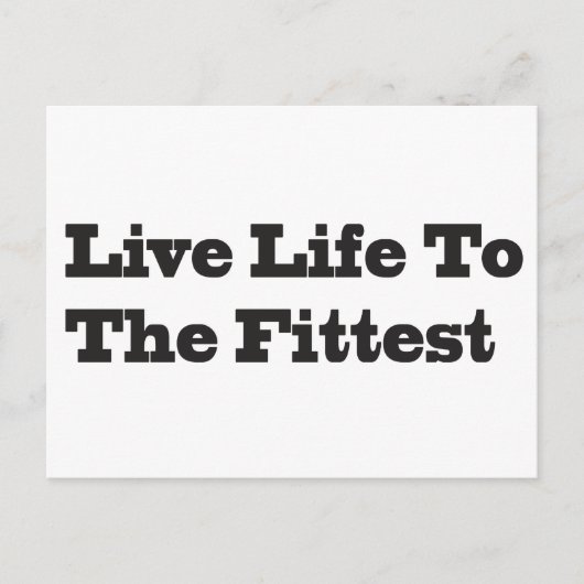 Live life to the fittest briefkaart (Voorkant)