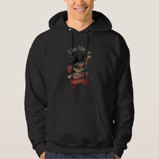 Live Like A Pirate, - creepy skull and tentacles ( Hoodie