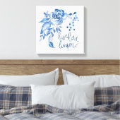 Live Linger | Blue Rose Floral Canvas Afdruk (Insitu (Slaapkamer))
