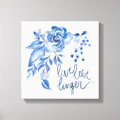 Live Linger | Blue Rose Floral Canvas Afdruk (Voorkant)