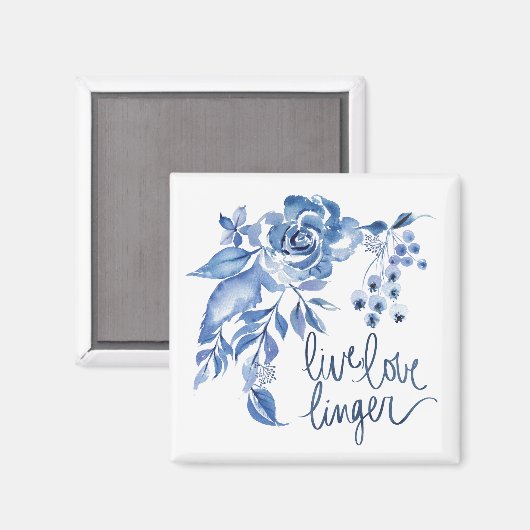 Live Linger | Blue Rose Floral Magneet (Voorkant / Achterkant)