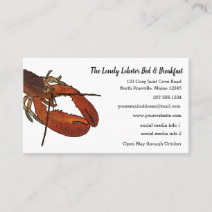 Live Lobster Illustration Restaurant, Inn, Shop Visitekaartje