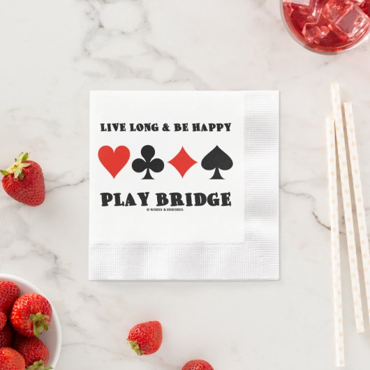Live Long And Be Happy Play Bridge Four Card Suits Servet (Insitu)