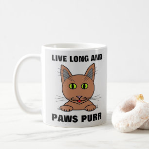 Live Long en Paws Spint Funny Cat Koffiemok