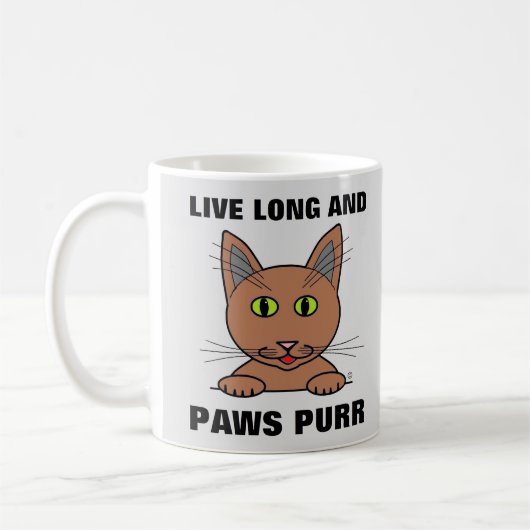 Live Long en Paws Spint Funny Cat Koffiemok (Links)