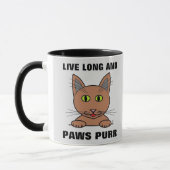 Live Long en Paws Spint Funny Cat Mok (Links)