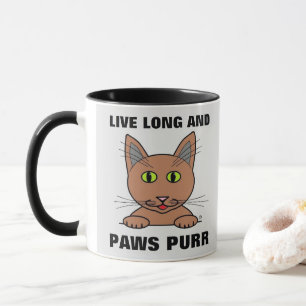 Live Long en Paws Spint Funny Cat Mok