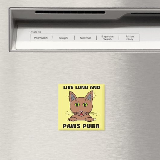 Live Long en Paws Spint Funny Magneet (Insitu (Vaatwasser))