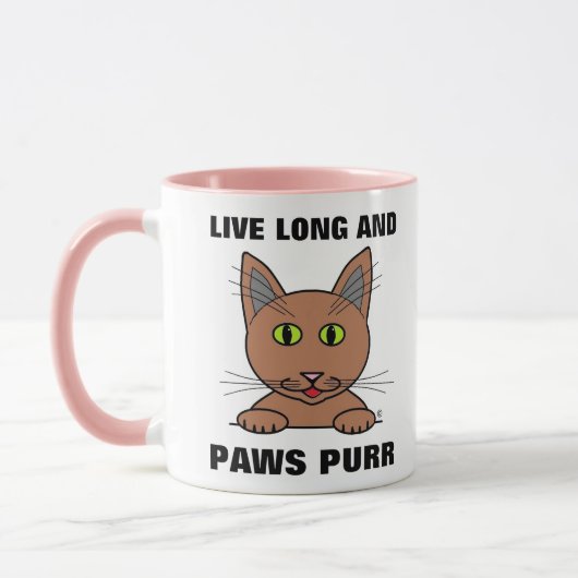 Live Long en Paws Spint roze verjaardag op maat Mok (Links)