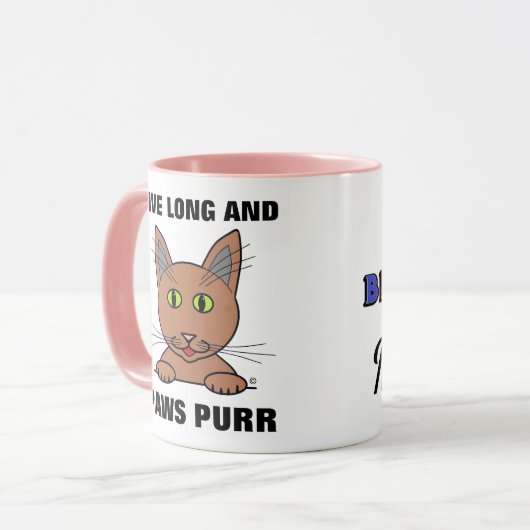 Live Long en Paws Spint roze verjaardag op maat Mok (Voorkant links)