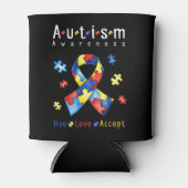 Live, Love, Accept, Autism Awareness, Funny Autism Blikjeskoeler (Voorkant)