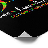 Live Love Accept Autism Awareness Mannen Women Kin Poster (Hoek)