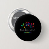 Live Love Accept Autisme Bewustzijn 1 Ronde Button 5,7 Cm (Voorkant /achterkant)