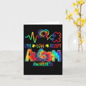 Live Love Acceptan Support Autism Awareness Suppor Kaart (Gele Bloem)