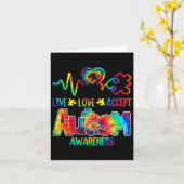 Live Love Acceptan Support Autism Awareness Suppor Kaart (Gele Bloem)