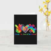 Live Love Acceptan Support Autism Awareness Suppor Kaart (Gele Bloem)