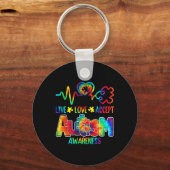Live Love Acceptan Support Autism Awareness Suppor Sleutelhanger (Voorkant)