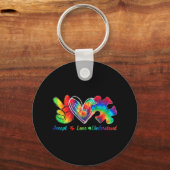 Live Love Acceptan Support Autism Awareness Suppor Sleutelhanger (Voorkant)