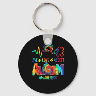 Live Love Acceptan Support Autism Awareness Suppor Sleutelhanger