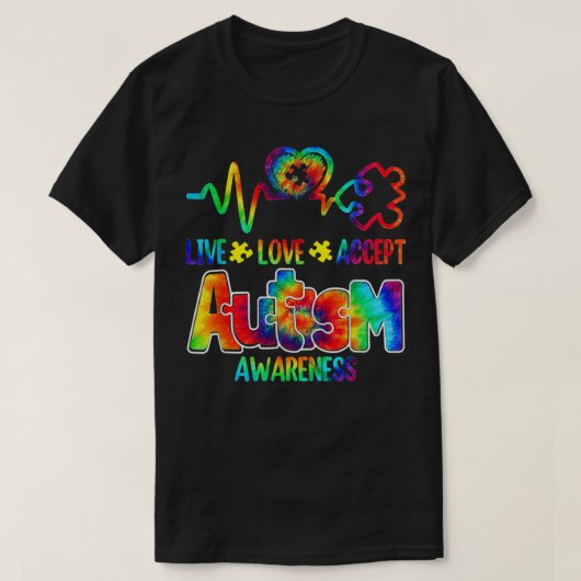 Live Love Acceptan Support Autism Awareness Suppor T-shirt (Design voorkant)