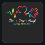 Live Love Accepteer Autism Awareness Tie Dye Mam Vierkante Sticker<br><div class="desc">Live Love Accepteer Autism Awareness Tie Dye Mam</div>