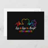 Live Love Accepteer Autism Awareness Tie Dye Puzzl Briefkaart (Voorkant / Achterkant)