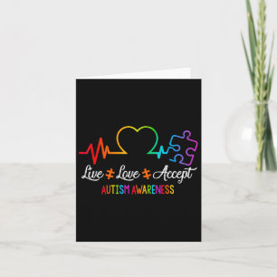 Live Love Accepteer Autism Awareness Tie Dye Puzzl Kaart