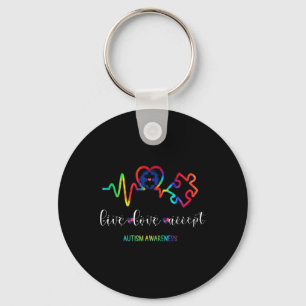 Live Love Accepteer Autisme Awareness 1 Sleutelhanger