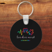 Live Love Accepteer Autisme Awareness 1 Sleutelhanger (Voorkant)