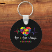 Live Love Accepteer Autisme Awareness Mam, Show ho Sleutelhanger (Voorkant)