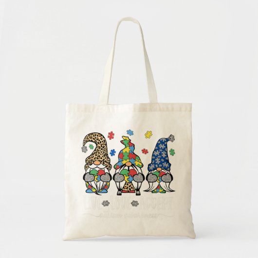 Live Love Accepteer Cute Gnome Autism Awareness De Tote Bag (Voorkant)
