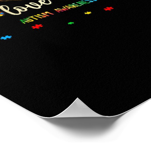 Live Love Accepteert autisme Heart Beat Puzzle Poster (Hoek)