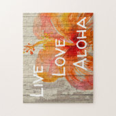 Live Love Aloha Hibiscus Beach Sign Legpuzzel (Verticaal)