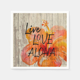 Live Love Aloha Hibiscus Beach Sign Servet