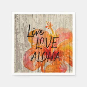 Live Love Aloha Hibiscus Beach Sign Servet